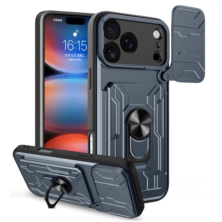 Custodia per telefono scorrevole Camshield TPU+PC con slot per schede, For iPhone 18 Pro, For iPhone 18 Pro Max, For iPhone 17e / 16e