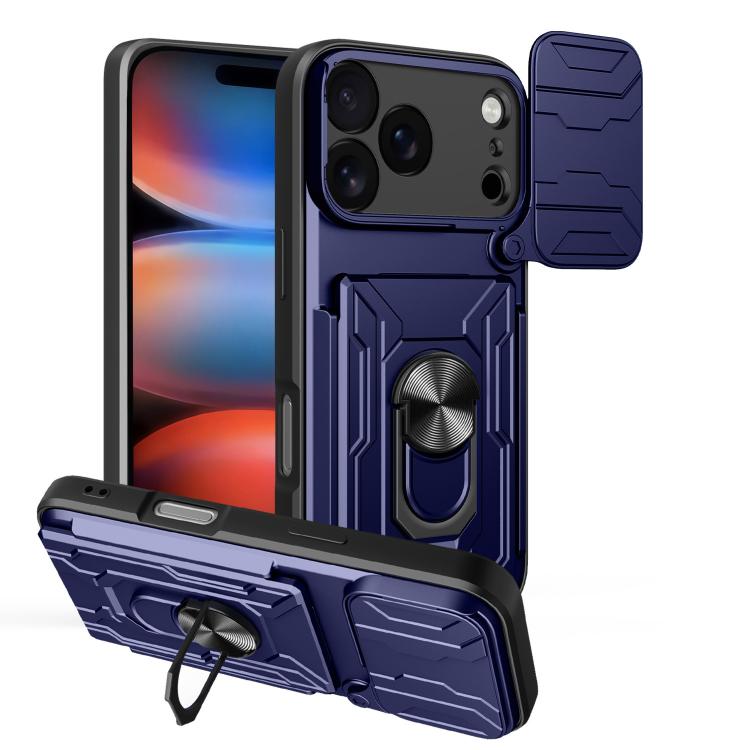 Custodia per telefono scorrevole Camshield TPU+PC con slot per schede, For iPhone 18 Pro, For iPhone 18 Pro Max, For iPhone 17e / 16e