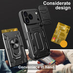 Custodia per telefono scorrevole Camshield TPU+PC con slot per schede, For iPhone 18 Pro, For iPhone 18 Pro Max, For iPhone 17e / 16e