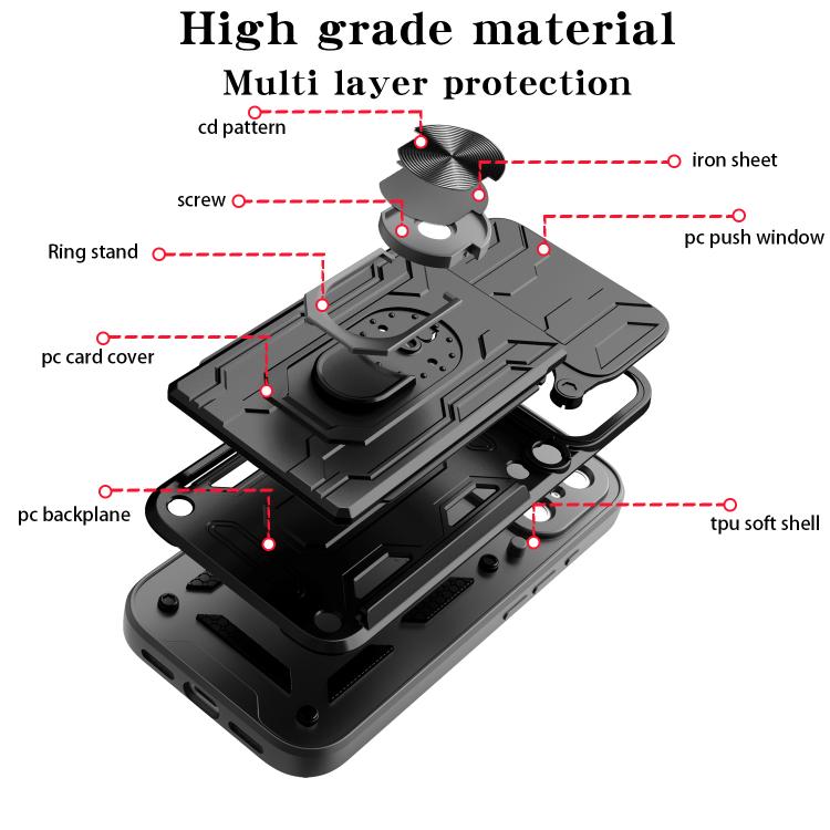 Custodia per telefono scorrevole Camshield TPU+PC con slot per schede, For iPhone 18 Pro, For iPhone 18 Pro Max, For iPhone 17e / 16e