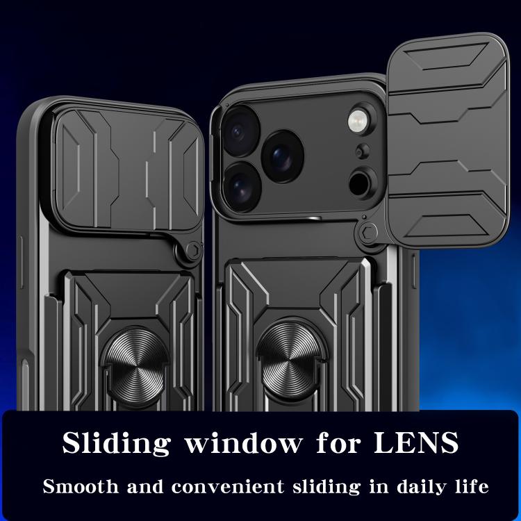 Custodia per telefono scorrevole Camshield TPU+PC con slot per schede, For iPhone 18 Pro, For iPhone 18 Pro Max, For iPhone 17e / 16e