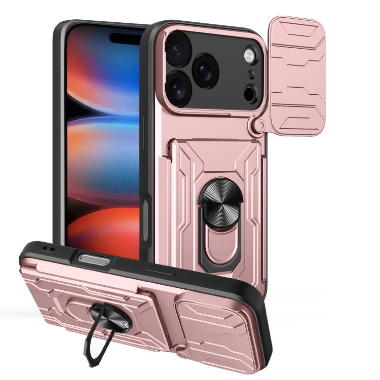 Custodia per telefono scorrevole Camshield TPU+PC con slot per schede, For iPhone 18 Pro, For iPhone 18 Pro Max, For iPhone 17e / 16e