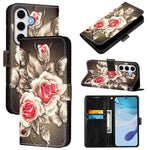 Custodia per telefono in pelle con motivo a trama semplice e disegno colorato, For Samsung Galaxy S24 FE 5G