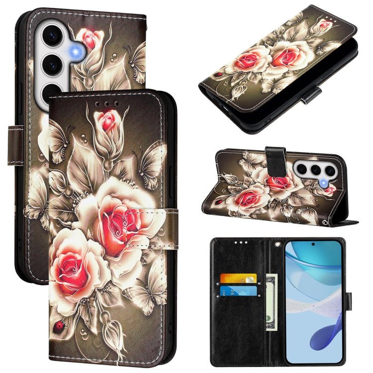Custodia per telefono in pelle con motivo a trama semplice e disegno colorato, For Samsung Galaxy S24 FE 5G