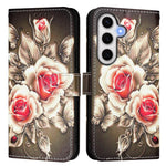 Custodia per telefono in pelle con motivo a trama semplice e disegno colorato, For Samsung Galaxy S24 FE 5G