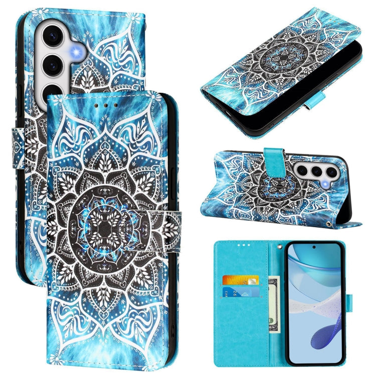 Custodia per telefono in pelle con motivo a trama semplice e disegno colorato, For Samsung Galaxy S24 FE 5G
