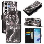Custodia per telefono in pelle con motivo a trama semplice e disegno colorato, For Samsung Galaxy S24 FE 5G