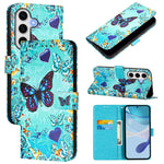 Custodia per telefono in pelle con motivo a trama semplice e disegno colorato, For Samsung Galaxy S24 FE 5G