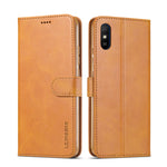 Custodia portafoglio in pelle LC.IMEEKE per smartphone compatibil