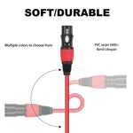 6 colori / set JC1015 XLR 3 pin maschio a femmina cavo audio, 1m, 1.8m