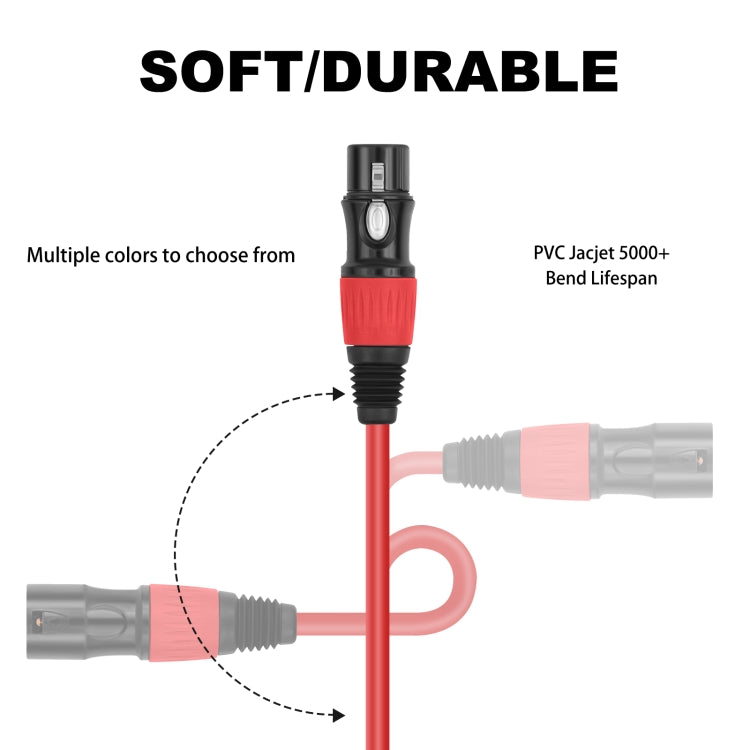 6 colori / set JC1015 XLR 3 pin maschio a femmina cavo audio, 1m, 1.8m