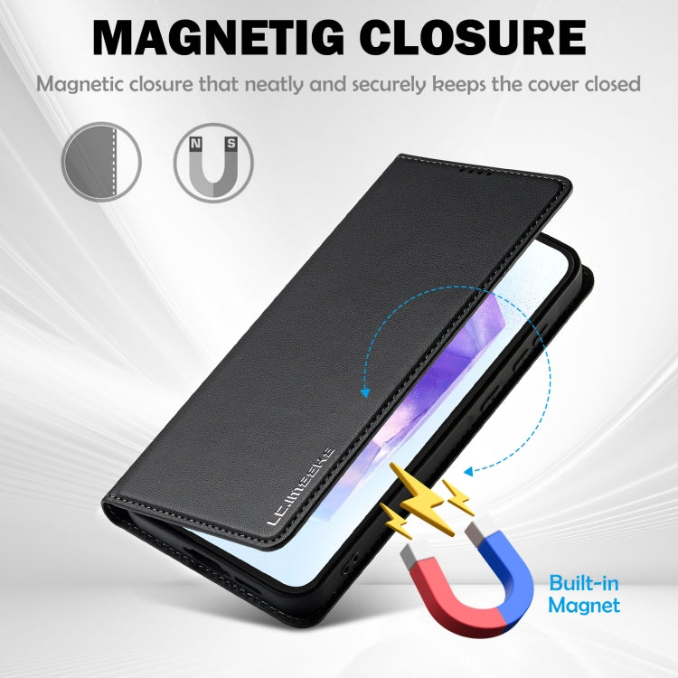 Custodia per telefono in PU con texture fine e satinata serie L1 LC.IMEEKE, For Samsung Galaxy S24 FE 5G, For Samsung Galaxy S24 Ultra 5G, For Samsung Galaxy S24+ 5G, For Samsung Galaxy S24 5G