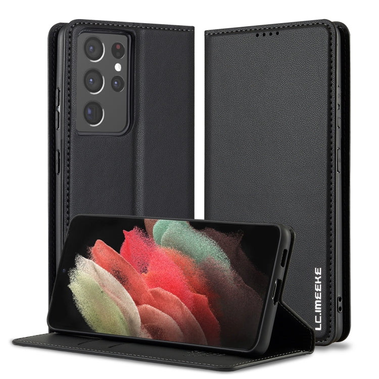 Custodia per telefono in PU con texture fine e satinata serie L1 LC.IMEEKE, For Samsung Galaxy S21 5G, For Samsung Galaxy S21+ 5G, For Samsung Galaxy S21 Ultra 5G