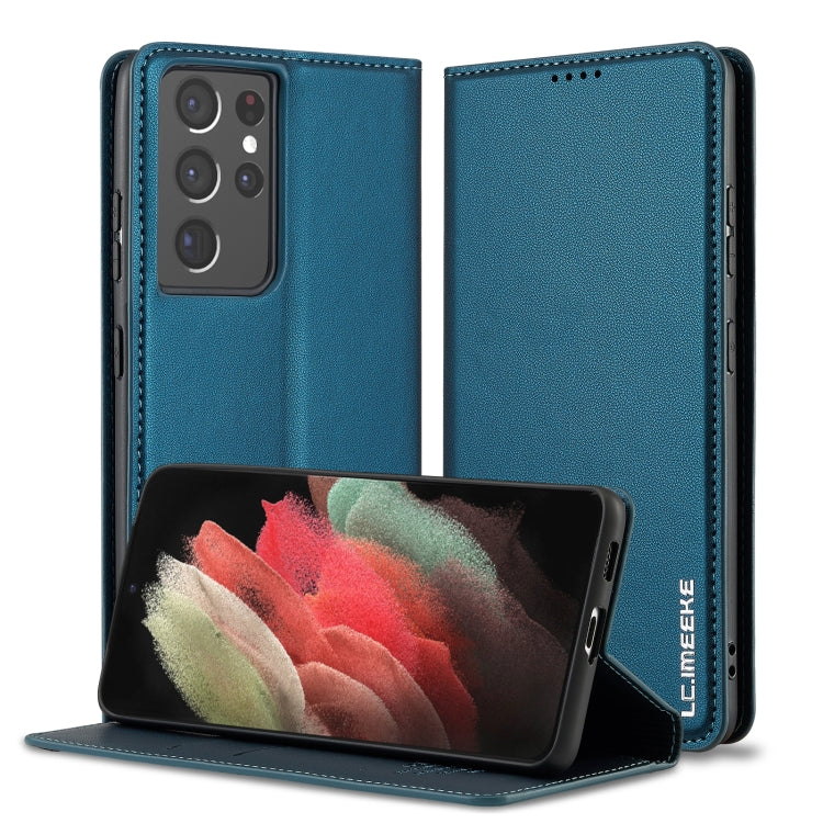 Custodia per telefono in PU con texture fine e satinata serie L1 LC.IMEEKE, For Samsung Galaxy S21 5G, For Samsung Galaxy S21+ 5G, For Samsung Galaxy S21 Ultra 5G