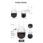 ESCAM QF518 Telecamera IP Smart WiFi da 5 MP, supporto rilevamento umanoide AI / tracciamento automatico / visione notturna a doppia luce / archiviazione cloud / audio bidirezionale / scheda TF, EU Plug, US Plug, UK Plug, AU Plug