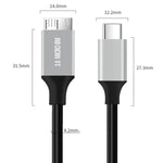 Cavo adattatore per disco rigido mobile USB-C/Type-C 3.0 a Micro B, 0.3m, 1m