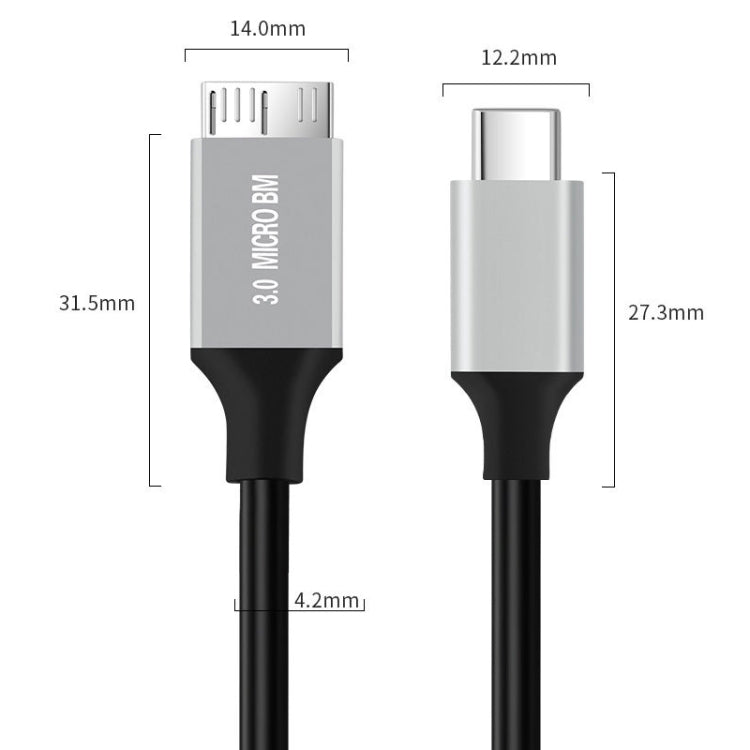 Cavo adattatore per disco rigido mobile USB-C/Type-C 3.0 a Micro B, 0.3m, 1m