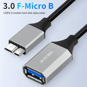 Cavo adattatore per disco rigido mobile USB 3.0 A femmina a Micro B, 0.2m, 0.5m