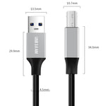 Cavo adattatore per trasmissione dati stampante USB 3.0 A maschio a USB-B interfaccia quadrata, 0.3m, 1m, 2m