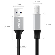 Cavo adattatore per trasmissione dati stampante USB 3.0 A maschio a USB-B interfaccia quadrata, 0.3m, 1m, 2m