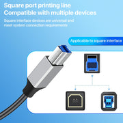 Cavo adattatore per trasmissione dati stampante USB 3.0 A maschio a USB-B interfaccia quadrata, 0.3m, 1m, 2m