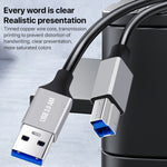 Cavo adattatore per trasmissione dati stampante USB 3.0 A maschio a USB-B interfaccia quadrata, 0.3m, 1m, 2m