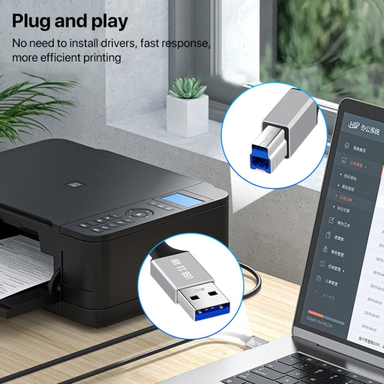 Cavo adattatore per trasmissione dati stampante USB 3.0 A maschio a USB-B interfaccia quadrata, 0.3m, 1m, 2m