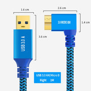 Cavo di collegamento dati per disco rigido mobile USB 3.0 A a Micro B 3.0 maschio, 1m