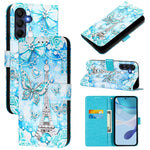 Custodia per telefono in pelle con motivo a trama semplice e disegno colorato, For Samsung Galaxy A16 5G, For Samsung Galaxy A06 4G