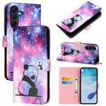 Custodia per telefono in pelle con motivo a trama semplice e disegno colorato, For Samsung Galaxy A16 5G, For Samsung Galaxy A06 4G