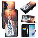 Custodia per telefono in pelle con motivo a trama semplice e disegno colorato, For Samsung Galaxy A16 5G, For Samsung Galaxy A06 4G