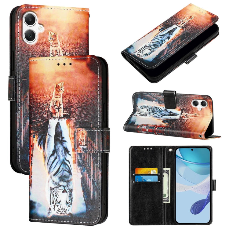 Custodia per telefono in pelle con motivo a trama semplice e disegno colorato, For Samsung Galaxy A16 5G, For Samsung Galaxy A06 4G