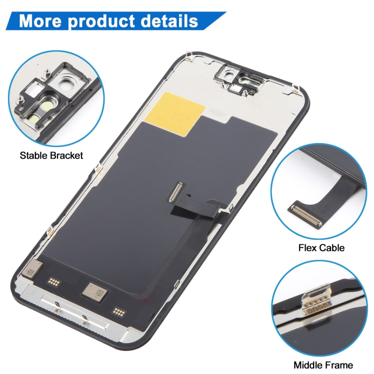 YK OLED LCD Screen with Digitizer Full Assembly, Remove IC Need Professional Repair, For iPhone 15 Pro(Incell), For iPhone 14, For iPhone 14 Pro(Incell), For iPhone 13