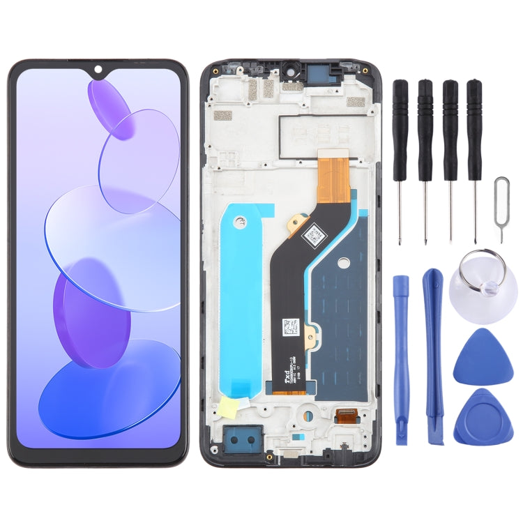 Full LCD Screen Digitizer with Frame, For Infinix Smart 6 Plus