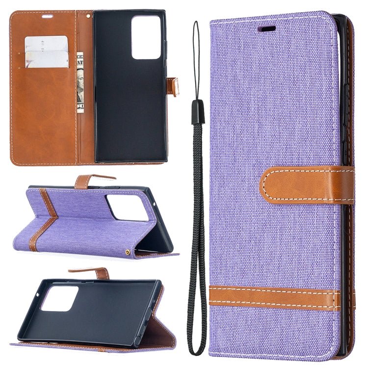 Custodia portafoglio in pelle e denim per Samsung Galaxy Note20 U