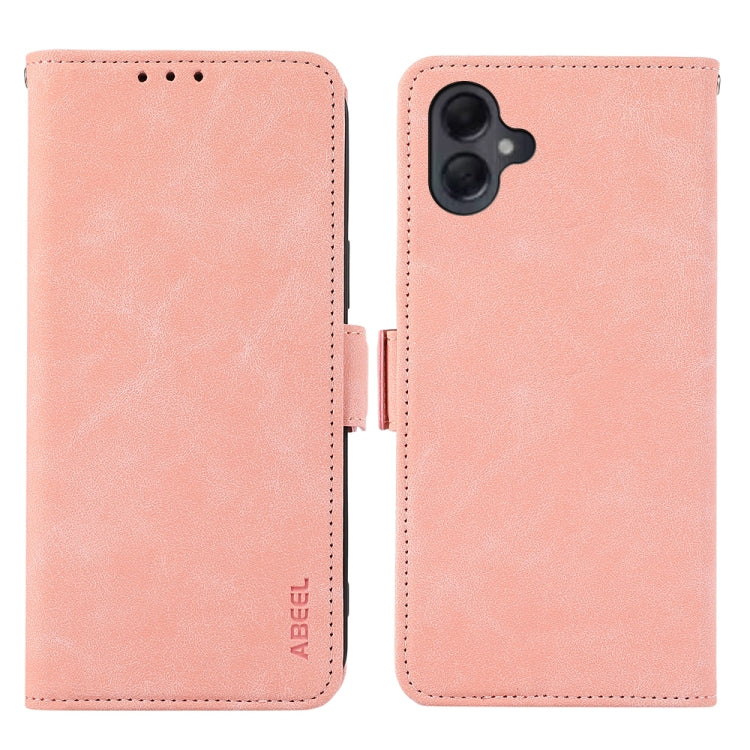 Custodia per telefono in pelle magnetica RFID satinata ABEEL, For Samsung Galaxy A06 4G