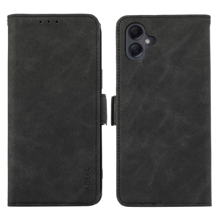 Custodia per telefono in pelle magnetica RFID satinata ABEEL, For Samsung Galaxy A06 4G