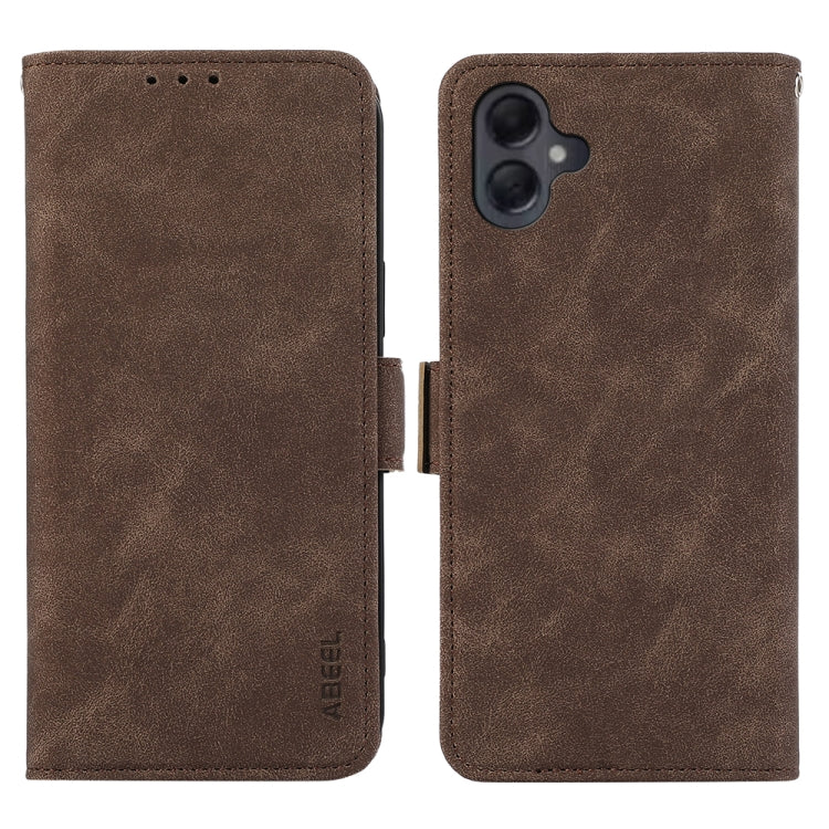 Custodia per telefono in pelle magnetica RFID satinata ABEEL, For Samsung Galaxy A06 4G
