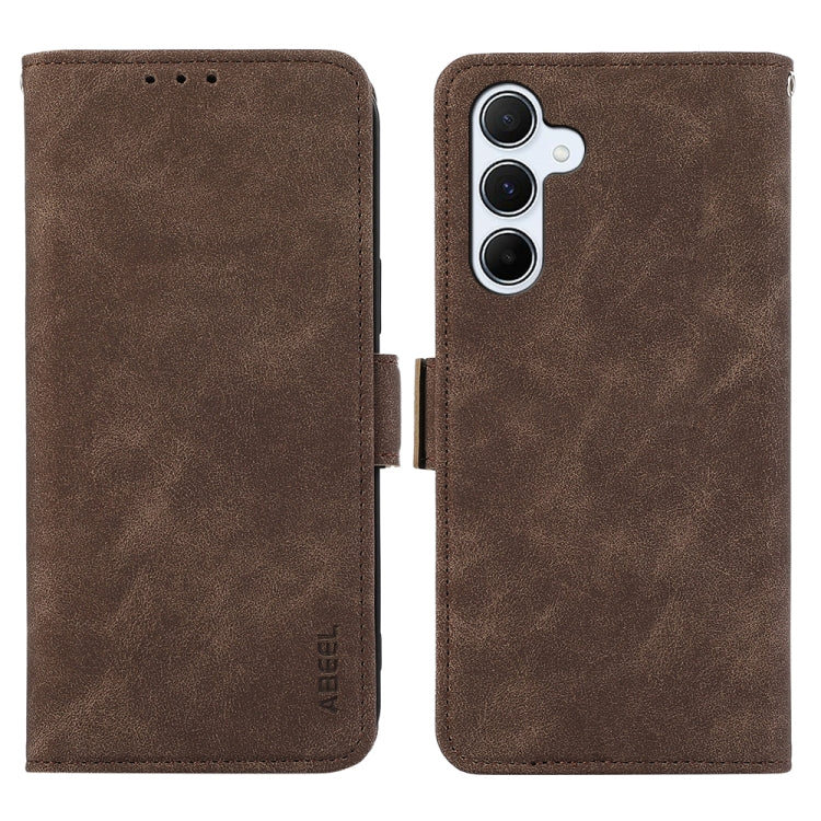 Custodia per telefono in pelle magnetica RFID satinata ABEEL, For Samsung Galaxy A27 5G, For Samsung Galaxy A56 5G, For Samsung Galaxy A26 5G, For Samsung Galaxy A36 5G