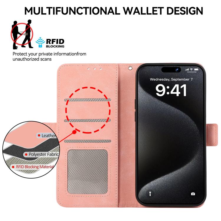 Custodia per telefono in pelle magnetica RFID satinata ABEEL, For Samsung Galaxy A07 5G/A08 5G, For Samsung Galaxy A17 5G/A18 5G, For Samsung Galaxy A57 5G, For Samsung Galaxy A37 5G