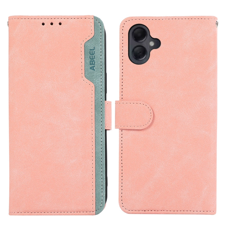 Custodia per telefono in pelle magnetica RFID ABEEL Color Block, For Samsung Galaxy A06 4G