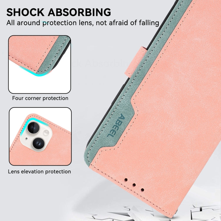 Custodia per telefono in pelle magnetica RFID ABEEL Color Block, For Samsung Galaxy A06 4G