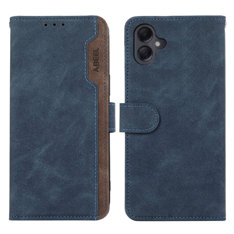Custodia per telefono in pelle magnetica RFID ABEEL Color Block, For Samsung Galaxy A06 4G