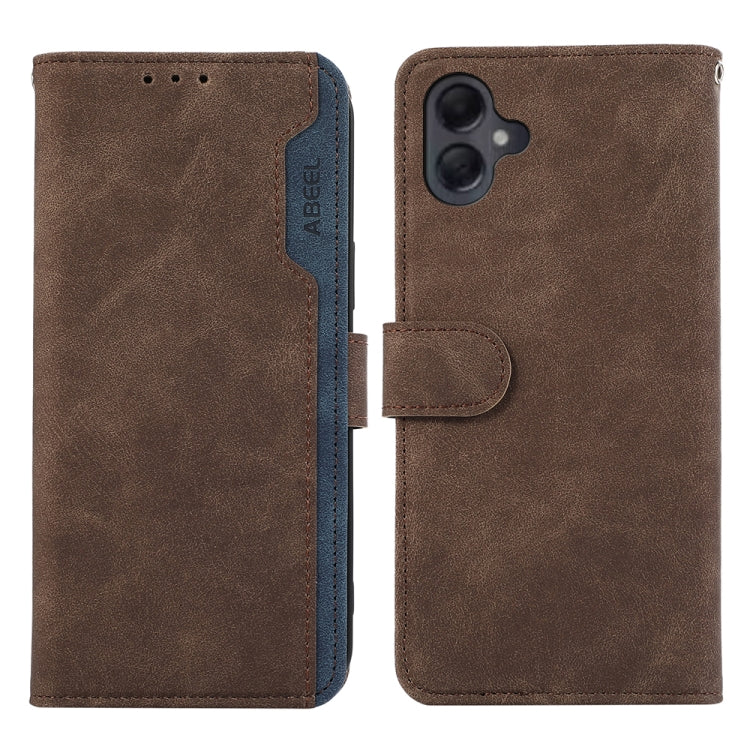Custodia per telefono in pelle magnetica RFID ABEEL Color Block, For Samsung Galaxy A06 4G
