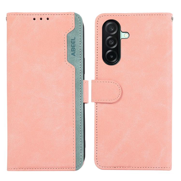 Custodia per telefono in pelle magnetica RFID ABEEL Color Block, For Samsung Galaxy A27 5G, For Samsung Galaxy A56 5G, For Samsung Galaxy A26 5G, For Samsung Galaxy A36 5G