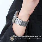 Cinturino per orologio in titanio puro con fibbia magnetica in bambù a una perla, 22mm
