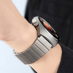 Cinturino per orologio in titanio puro con fibbia magnetica in bambù a una perla, 22mm