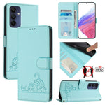 Custodia per telefono in pelle con motivo in rilievo a forma di gatto e ratto, con cordino, For Samsung Galaxy A16 5G, For Samsung Galaxy A06 4G