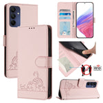 Custodia per telefono in pelle con motivo in rilievo a forma di gatto e ratto, con cordino, For Samsung Galaxy A16 5G, For Samsung Galaxy A06 4G