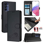 Custodia per telefono in pelle con motivo in rilievo a forma di gatto e ratto, con cordino, For Samsung Galaxy A16 5G, For Samsung Galaxy A06 4G